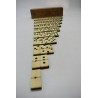 Jeu de dominos double 9 ancien Os et Ebène Riveté boite bois ancienne jeux de société domino