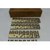 Jeu de dominos double 9 ancien Os et Ebène Riveté boite bois ancienne jeux de société domino
