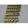 Jeu de dominos double 9 ancien Os et Ebène Riveté boite bois ancienne jeux de société domino