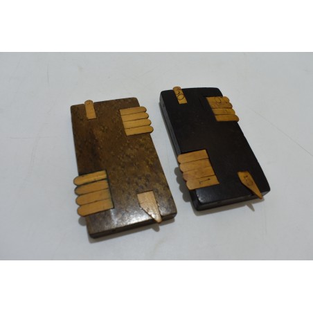 Lot de 2 Anciens compteurs de points bridge cartes point jeux nouveaux reunis jeu bois marqueur