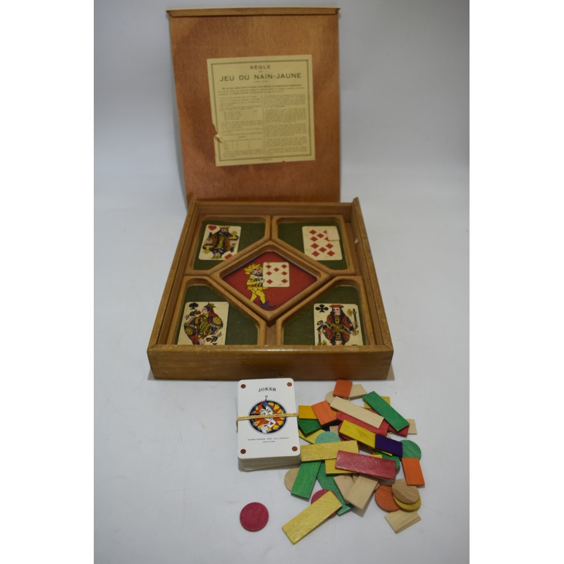 Jeu de Nain Jaune boite de jeux de société ancien mises cartes a jouer