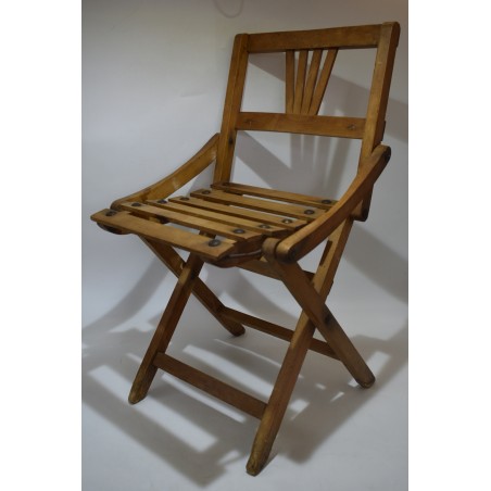 Ancienne Petite chaise pliante en bois pour enfant jouet jeu maison de poupée