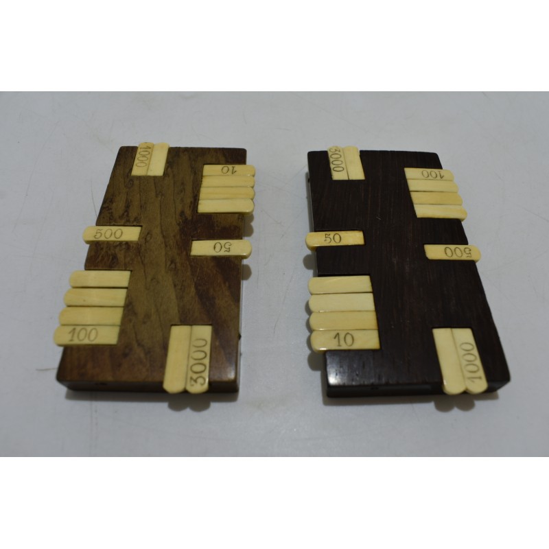 Lot de 2 anciens compteurs de points belote bridge cartes marqueurs jeux nouveaux reunis jeu de société ancien