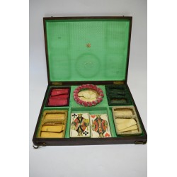 Coffret Bois Boite a jeux CHERON PARIS Tabletier du Roi 55 Rue Nve des Pts Champs