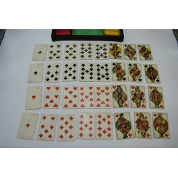 Coffret Bois Boite a jeux CHERON PARIS Tabletier du Roi 55 Rue Nve des Pts Champs