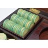 Coffret Napoléon mises jetons ancien ciselé teinté jeux nouveaux reunis boite bois plaques cartes dés poker d'as dé jeu