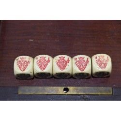 Coffret Napoléon mises jetons ancien ciselé teinté jeux nouveaux reunis boite bois plaques cartes dés poker d'as dé jeu