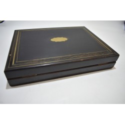 Coffret Napoléon mises jetons ancien ciselé teinté jeux nouveaux reunis boite bois plaques cartes dés poker d'as dé jeu