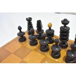 Jeu d'echecs ancien epoque sovietique URSS russie pays de l'est jeux échec coffret bois plateau échiquier