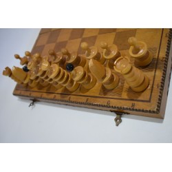 Jeu d'echecs ancien epoque sovietique URSS russie pays de l'est jeux échec coffret bois plateau échiquier