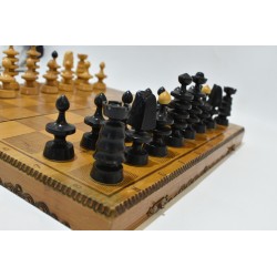 Jeu d'echecs ancien epoque sovietique URSS russie pays de l'est jeux échec coffret bois plateau échiquier
