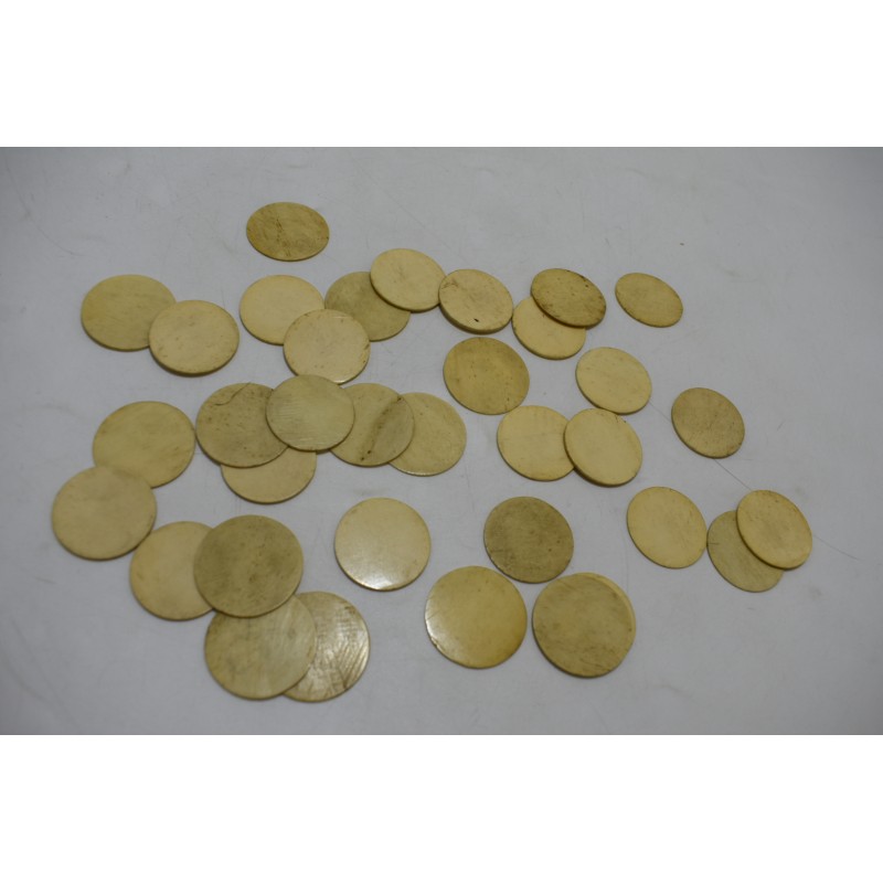 Lot de 35 jetons rond os blanc jeux de société jeu mises paris plaque poker cartes