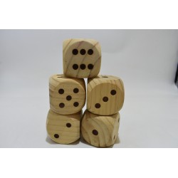 Lot de 5 gros Dés en bois jeu jouet jeux de société dé décoration