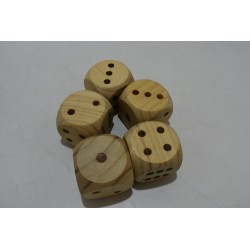 Lot de 5 gros Dés en bois jeu jouet jeux de société dé décoration
