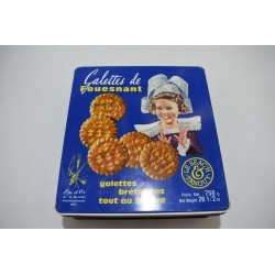 Galettes de Fouesnant Boite en métal tole vintage Epi d'or Tanguy Le seac'h rangement biscuit