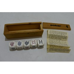 Poker d'As jeux de société lot de 5 gros dés cartes a jouer dé regles boite bois