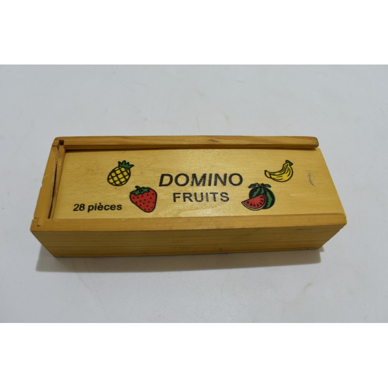 Dominos des fruits 28 pieces en bois jeux de société bois double six boite coffret