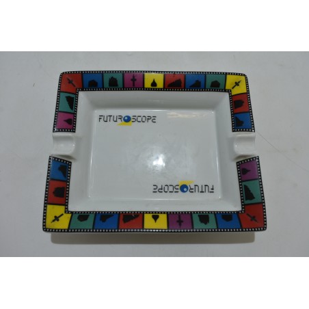 Futuroscope Cendrier double en porcelaine véritable maison vide poche