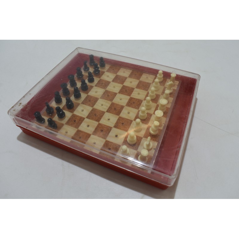 Jeu D'Echecs voyage vintage jeux de société plateau plastique coffret échec échiquier coffret