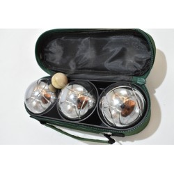 Jeu de boules pétanque jeux 3 avec cochonnet boite valisette boule