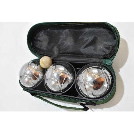 Jeu de boules pétanque jeux 3 avec cochonnet boite valisette boule