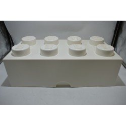 Lego Brique blanche boite de rangement empilable 50 X 18 X 25  cms coffre a jouet blanc