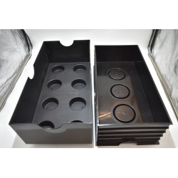 Lego Brique noire boite de rangement empilable 50 X 18 X 25  cms coffre a jouet noir