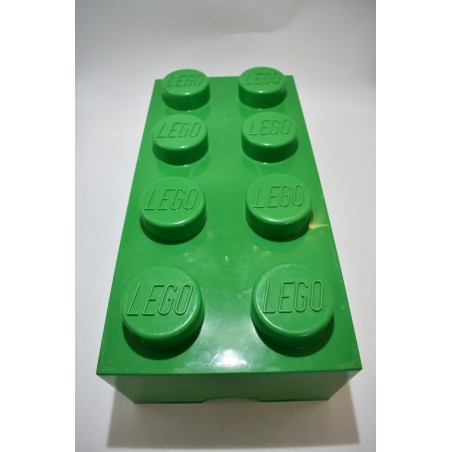 Lego Brique vert boite de rangement empilable 50 X 18 X 25  cms coffre a jouet vert