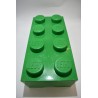 Lego Brique vert boite de rangement empilable 50 X 18 X 25  cms coffre a jouet vert