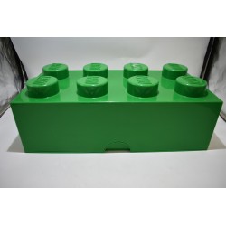 Lego Brique vert boite de rangement empilable 50 X 18 X 25  cms coffre a jouet vert