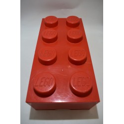 Lego Brique rouge boite de rangement empilable 50 X 18 X 25  cms coffre a jouet