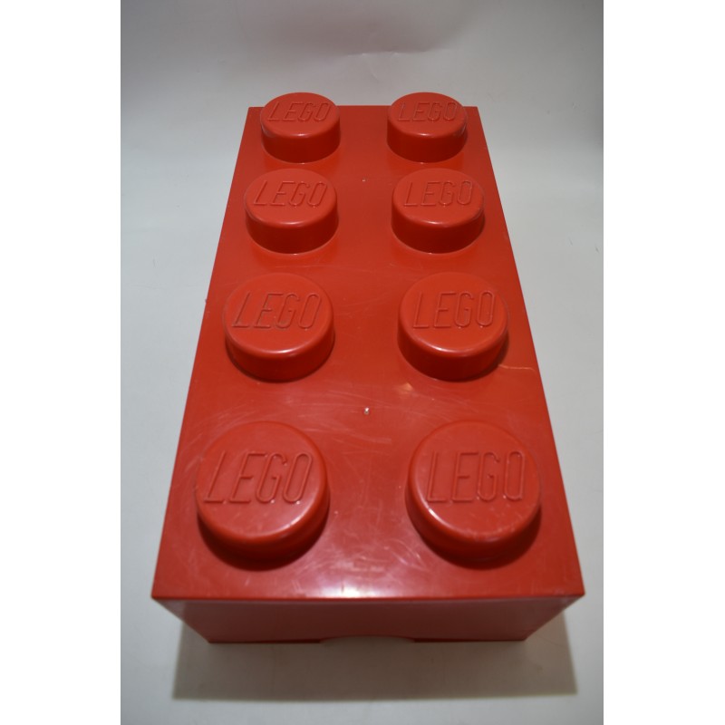 Lego Brique rouge boite de rangement empilable 50 X 18 X 25  cms coffre a jouet