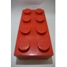 Lego Brique rouge boite de rangement empilable 50 X 18 X 25  cms coffre a jouet