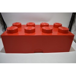 Lego Brique rouge boite de rangement empilable 50 X 18 X 25  cms coffre a jouet