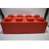 Lego Brique rouge boite de rangement empilable 50 X 18 X 25  cms coffre a jouet