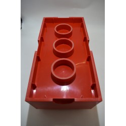 Lego Brique rouge boite de rangement empilable 50 X 18 X 25  cms coffre a jouet