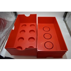 Lego Brique rouge boite de rangement empilable 50 X 18 X 25  cms coffre a jouet