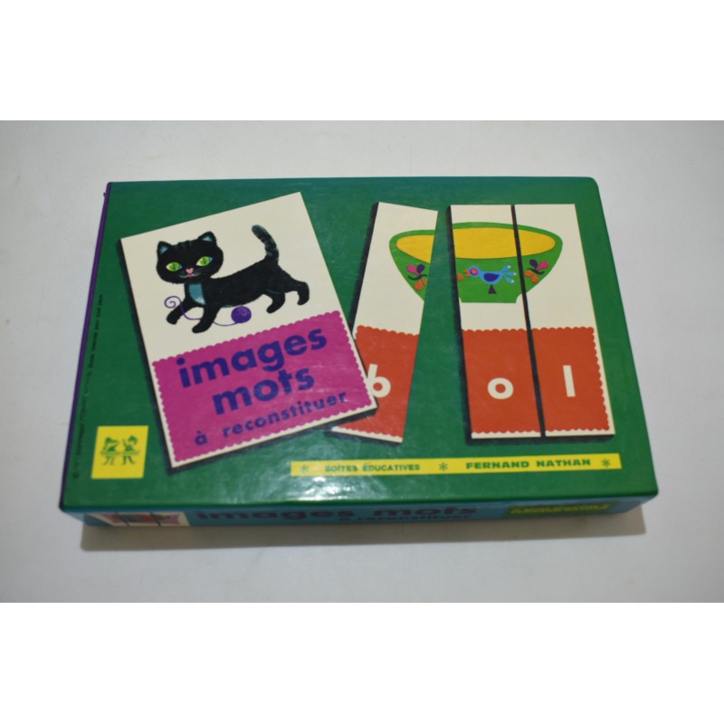 Images Mots a reconstituer 1971 Boites Educatives Nathan jeu de société vintage jeux images