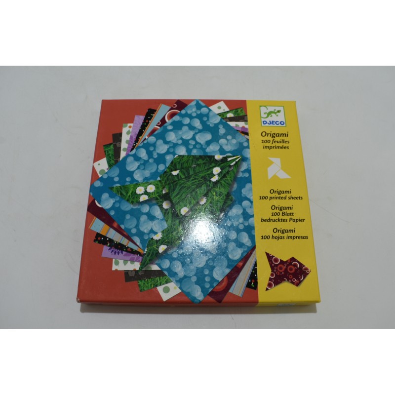 Origami Djeco feuilles imprimées papier plissé jeu jouet éveil création