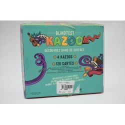 Blindtest Kazoo Edition Hachette jeunesse 4 kazoos métallique métal couleur chansons fun soirée coffret