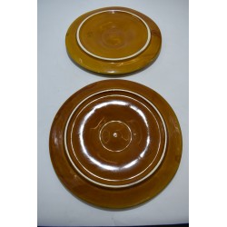 Paire de 2 grandes Assiettes a Coquilles St jacques huitres secla Portugal fruit de mer plat service faience