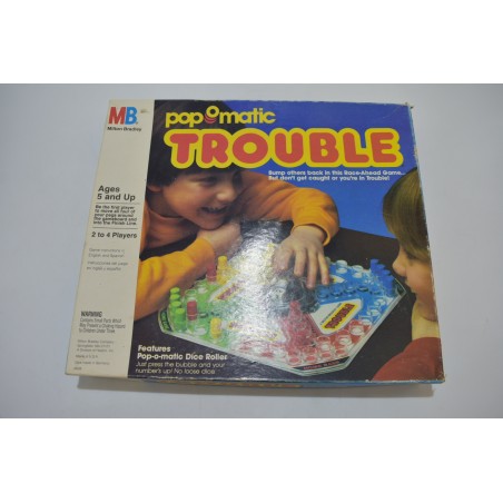 Pop O Matic Trouble 1986 MB jeux jeu de société vintage petits chevaux