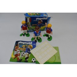 Playmobil lot de 3 footballeurs FFF 4710 jeu jouet figurine football ballon soccer joueurs equipe de france