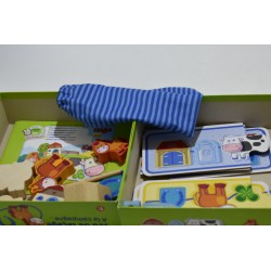 La ferme en bois Edition Haba jeu de laçage a la campagne mon premier univers jeux de société éveil