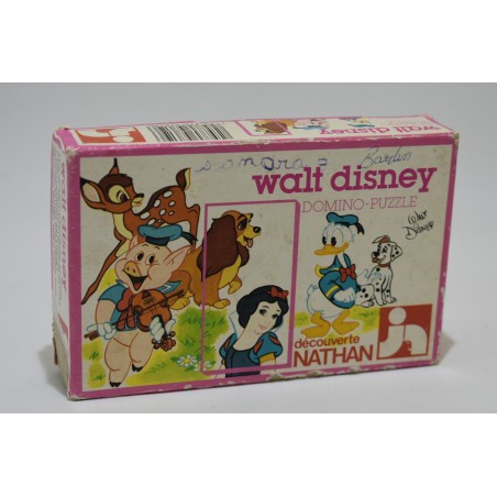 Walt Disney 1979 Domino Puzzle découverte Nathan jeu de société jeux dominos d'association