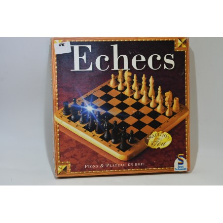 Echecs pions et plateau en bois jeu echec Jeux Schmidt traditions