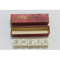 Poker d'As fabrication francaise Cognac Hennessy jeu de 5 dés jeux nouveaux reunis objet pub ancien
