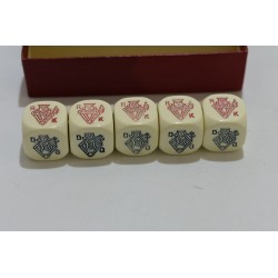 Poker d'As fabrication francaise Cognac Hennessy jeu de 5 dés jeux nouveaux reunis objet pub ancien