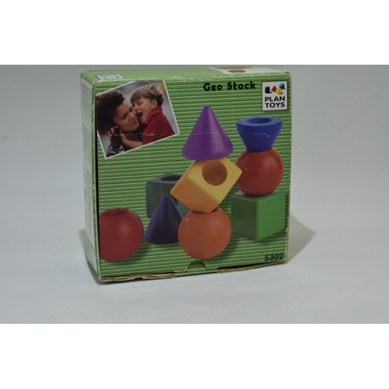 Géo Stack Plan toys Djeco jouet bois formes et couleurs jeu Eveil jeux
