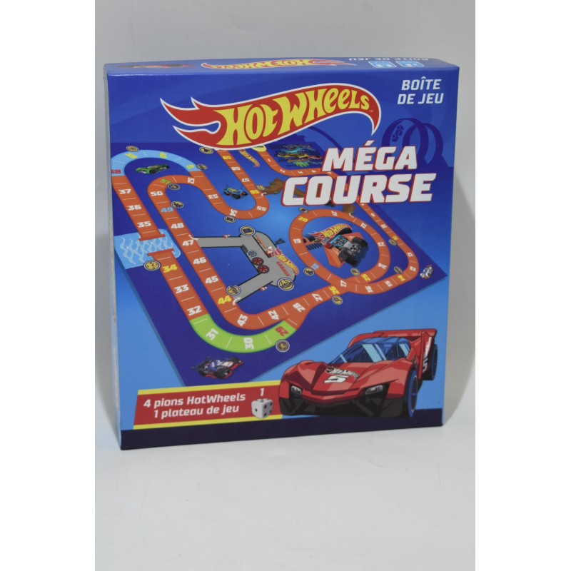 Hot Wheels Méga course boite de jeu jeux de société voiture circuit jeu de l'oie